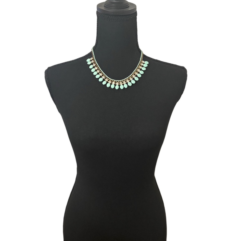 Mint Green Rhinestone Necklace - Picture 7 of 7